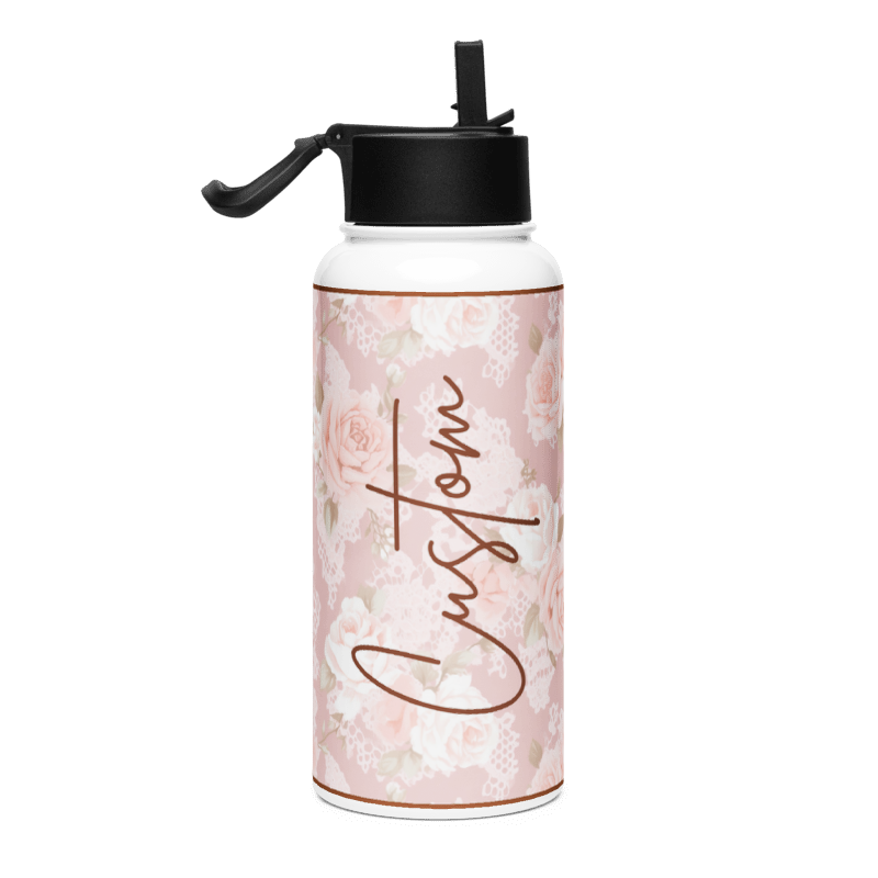 Custom Name Roses Water Bottle