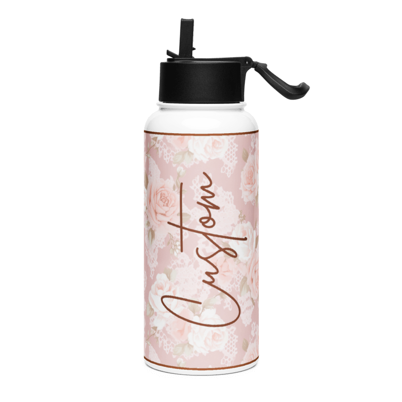 Custom Name Roses Water Bottle