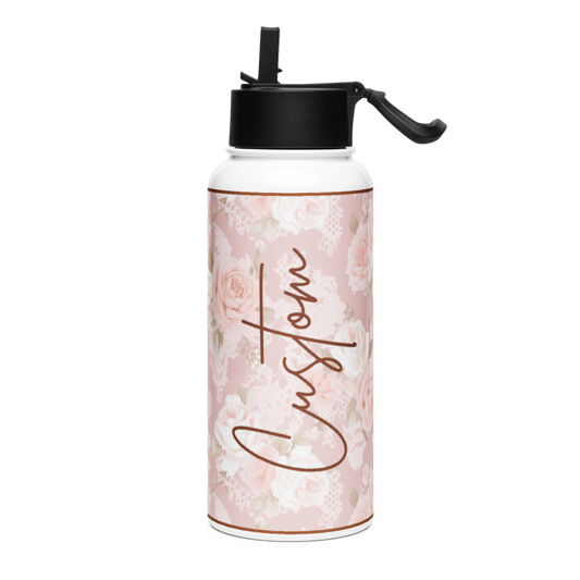 Custom Name Roses Water Bottle