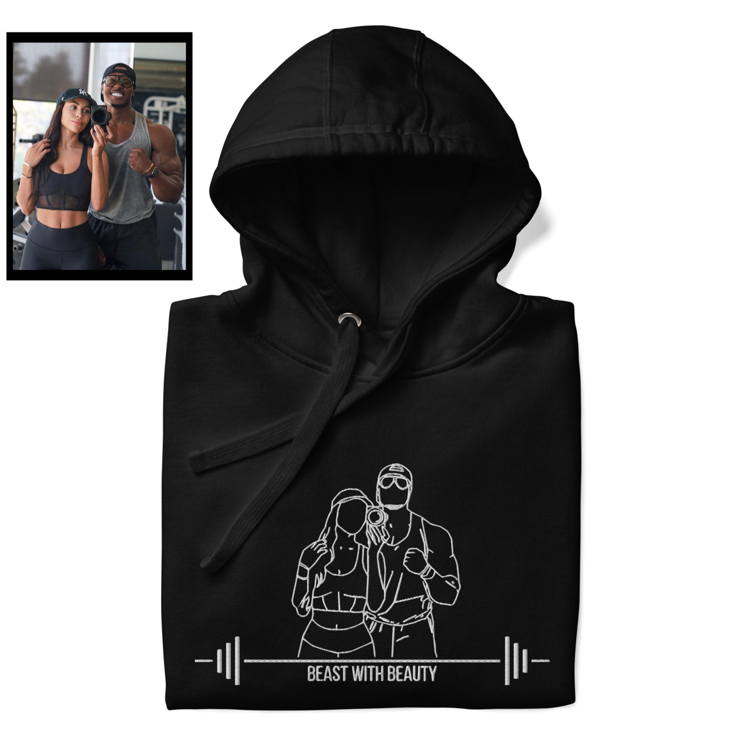 Custom Embroidered Portrait Hoodie