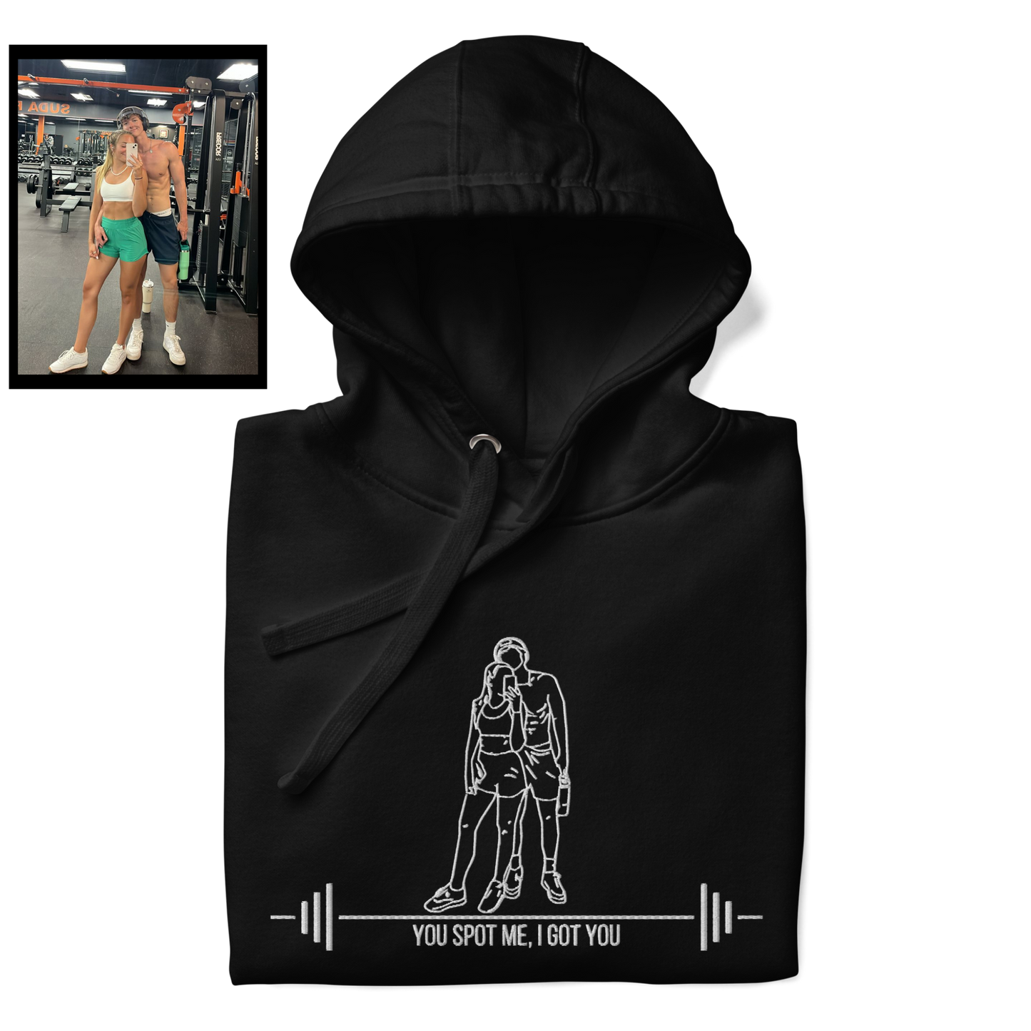 Custom Embroidered Portrait Hoodie