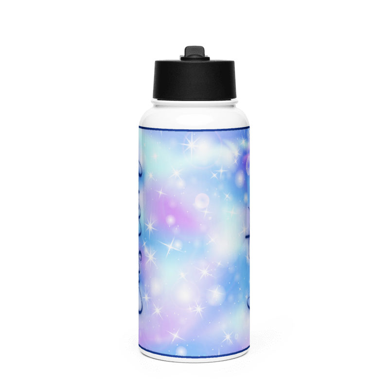 Custom Name Glitter Space Water Bottle