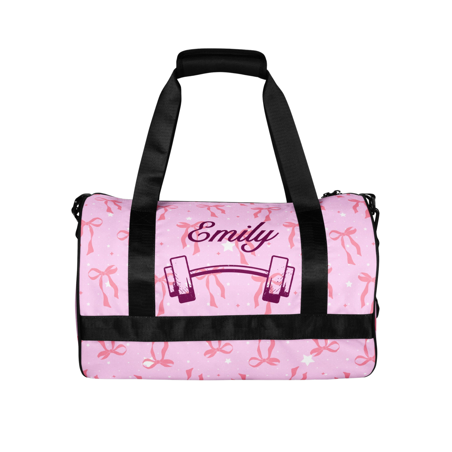 Custom Name Pink Ribbons Gym Bag