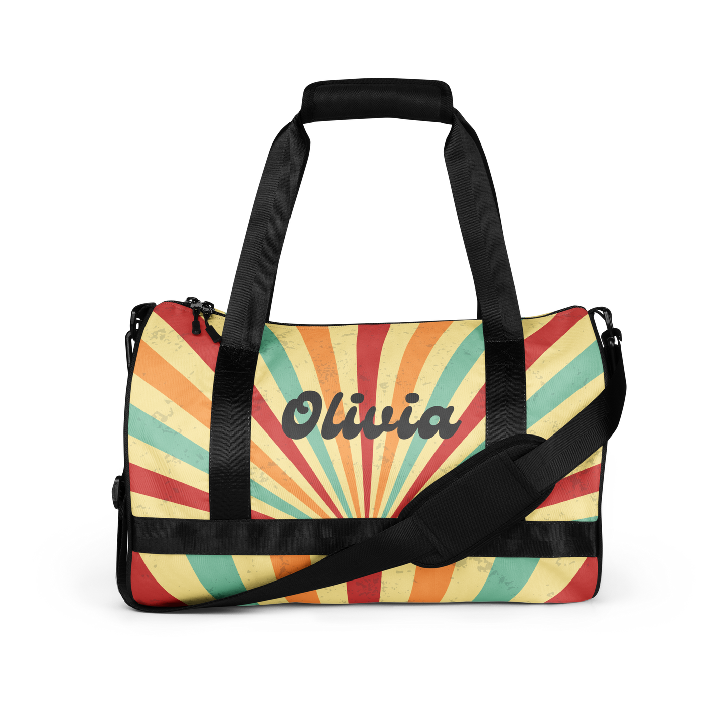 Custom Retro Sunburst Gym Bag