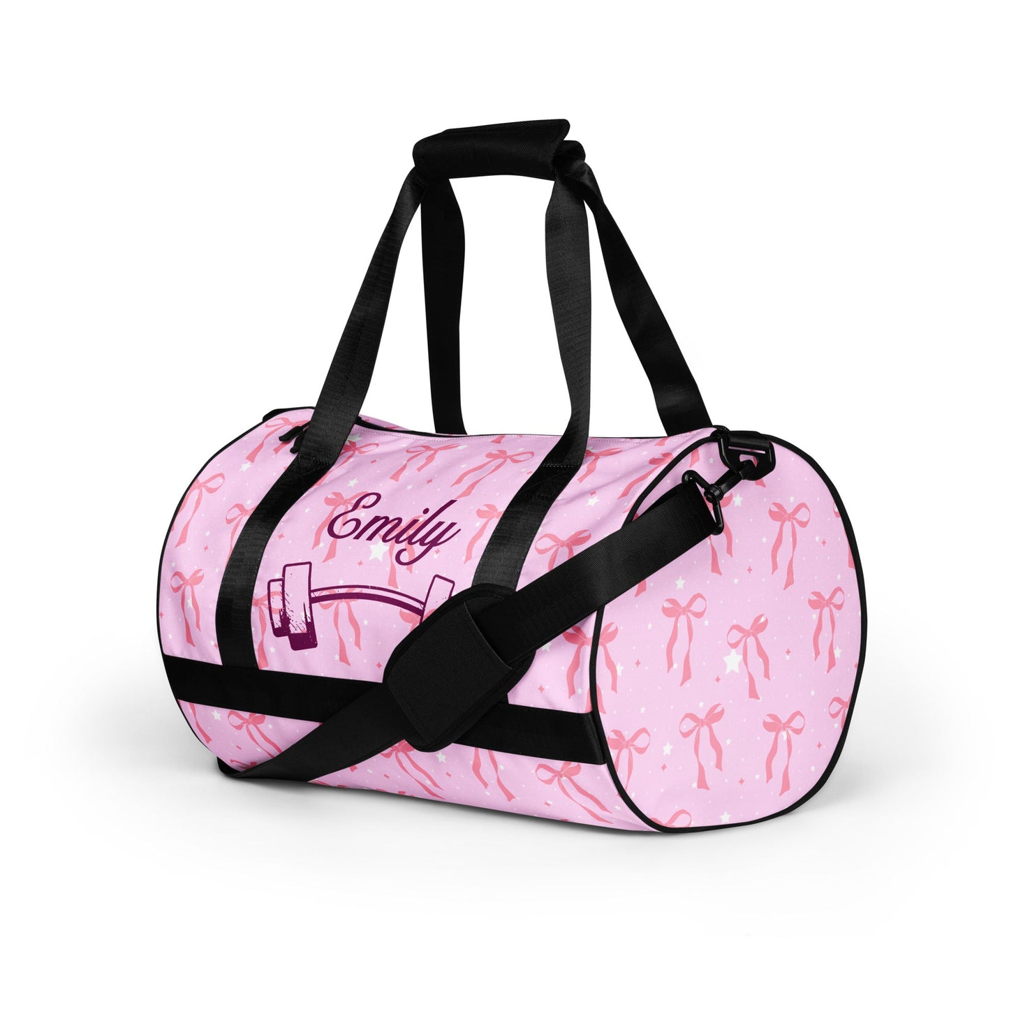 Custom Name Pink Ribbons Gym Bag