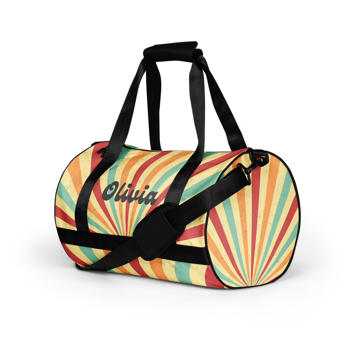 Custom Retro Sunburst Gym Bag