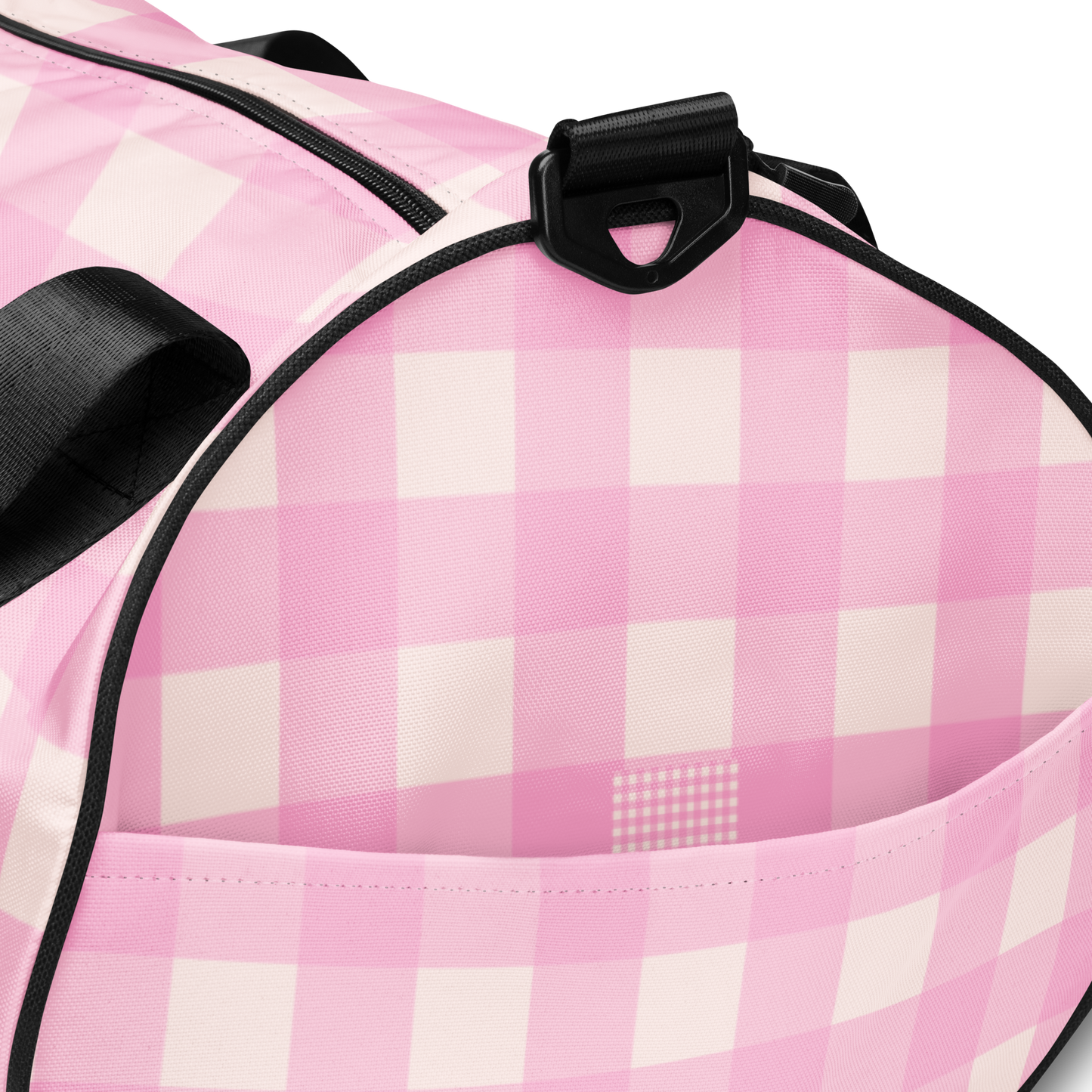 Custom Name Pink Plaid Gym Bag