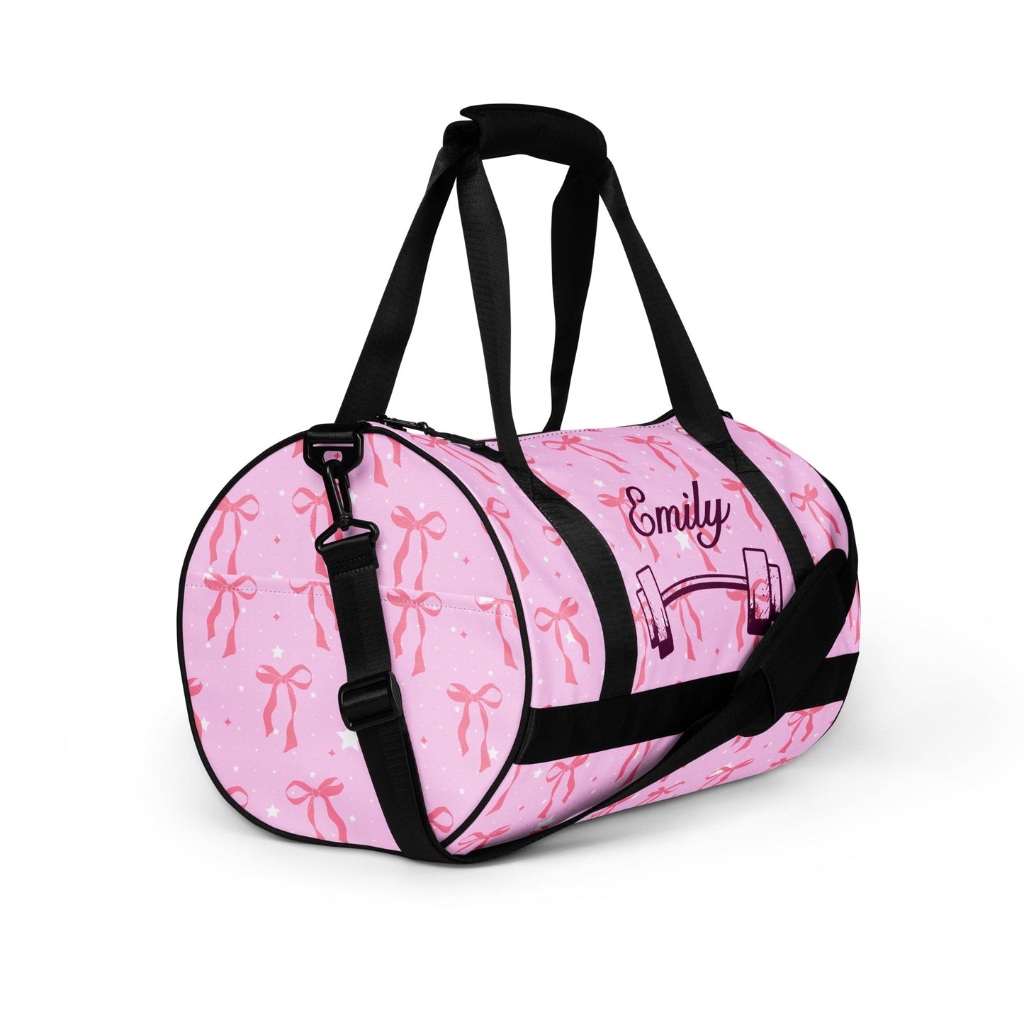 Custom Name Pink Ribbons Gym Bag