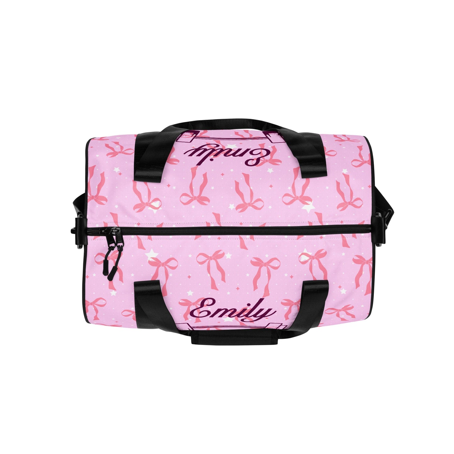 Custom Name Pink Ribbons Gym Bag