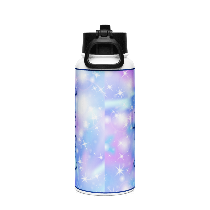 Custom Name Glitter Space Water Bottle