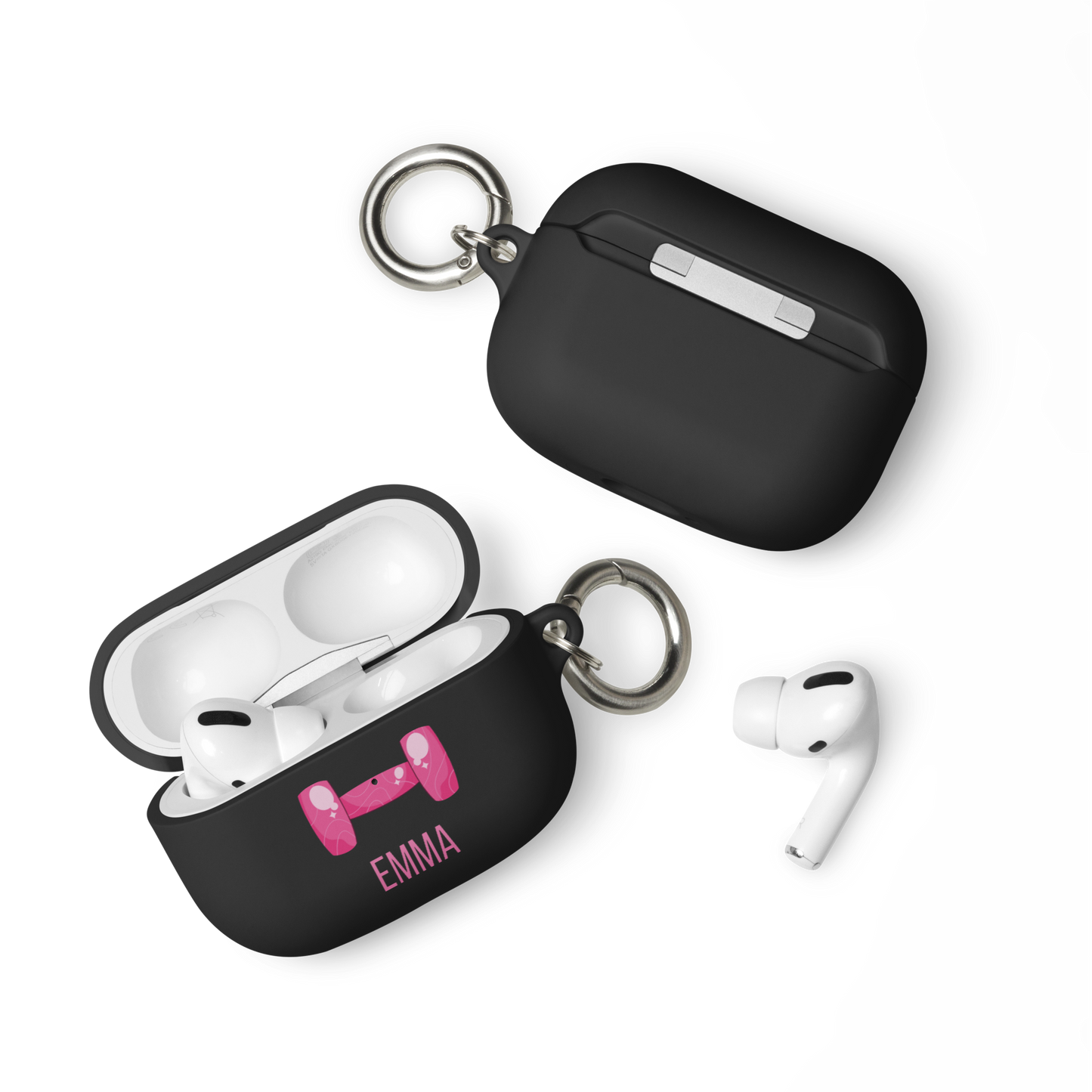 Custom Pink Dumbell AirPods Case