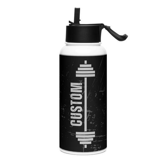 Custom Name Black Water Bottle