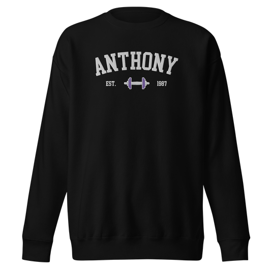 Custom Name Dumbbell Embroidered Sweatshirt