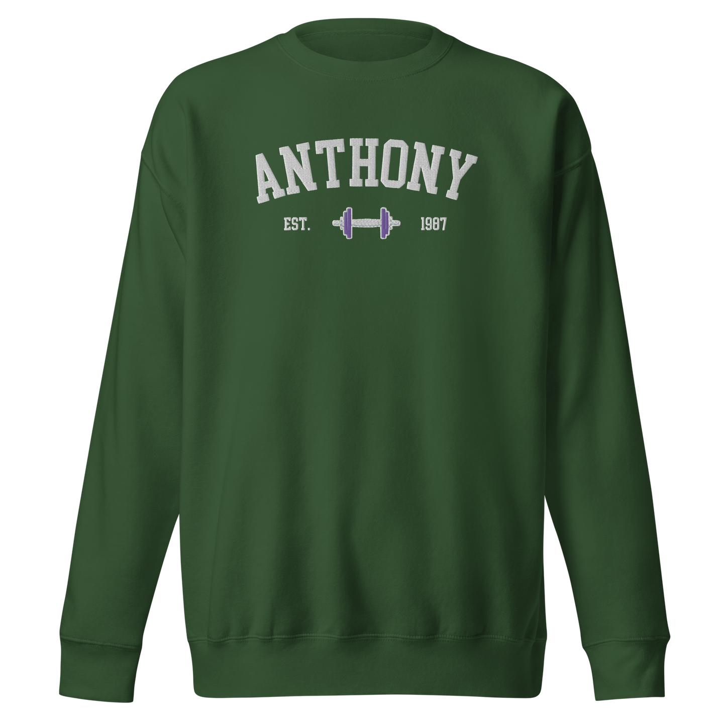 Custom Name Dumbbell Embroidered Sweatshirt